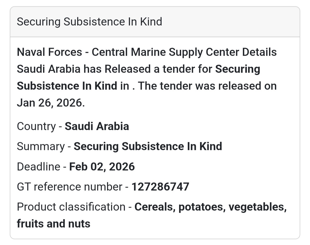 🥦 Food Supply – Naval Forces