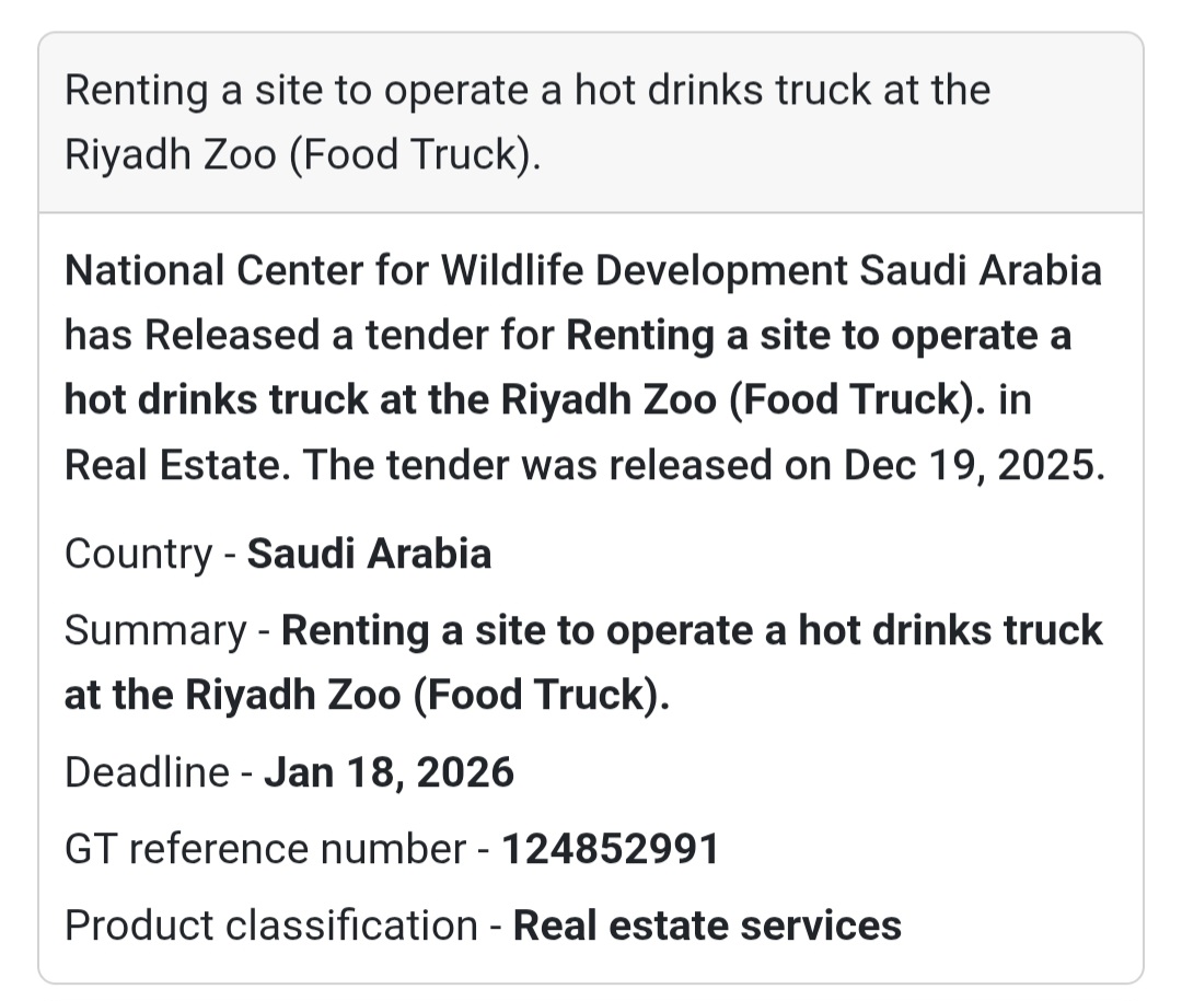 🔔 Food Truck Opportunity | Saudi Arabia 🇸🇦