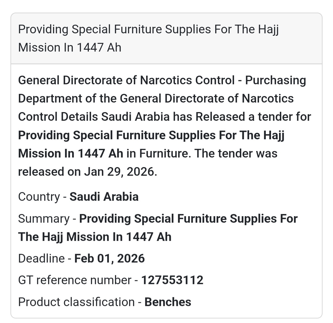 🪑 Furniture for Hajj Mission