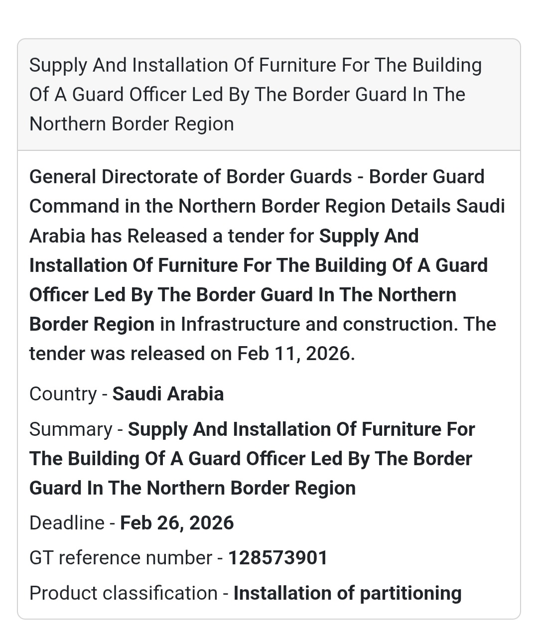 🪑 Furniture Supply & Installation – Northern Border Region