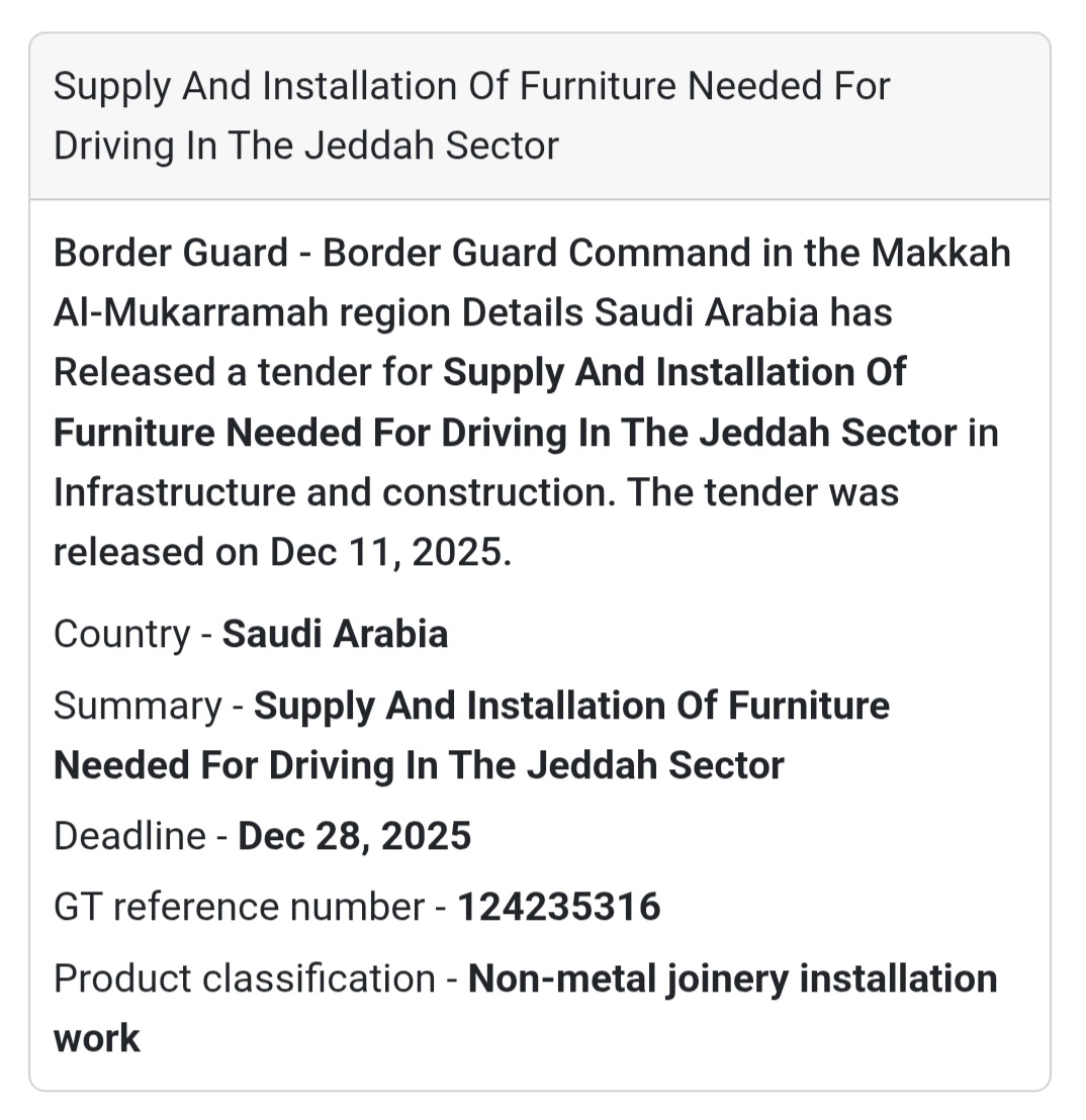 🪑 Furniture Supply & Installation – Saudi Arabia 🇸🇦