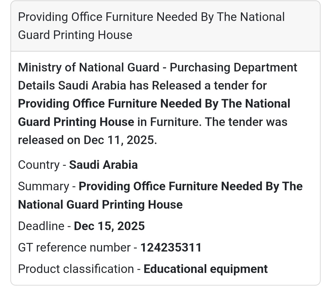 🪑 Furniture Supply & Installation – Saudi Arabia 🇸🇦