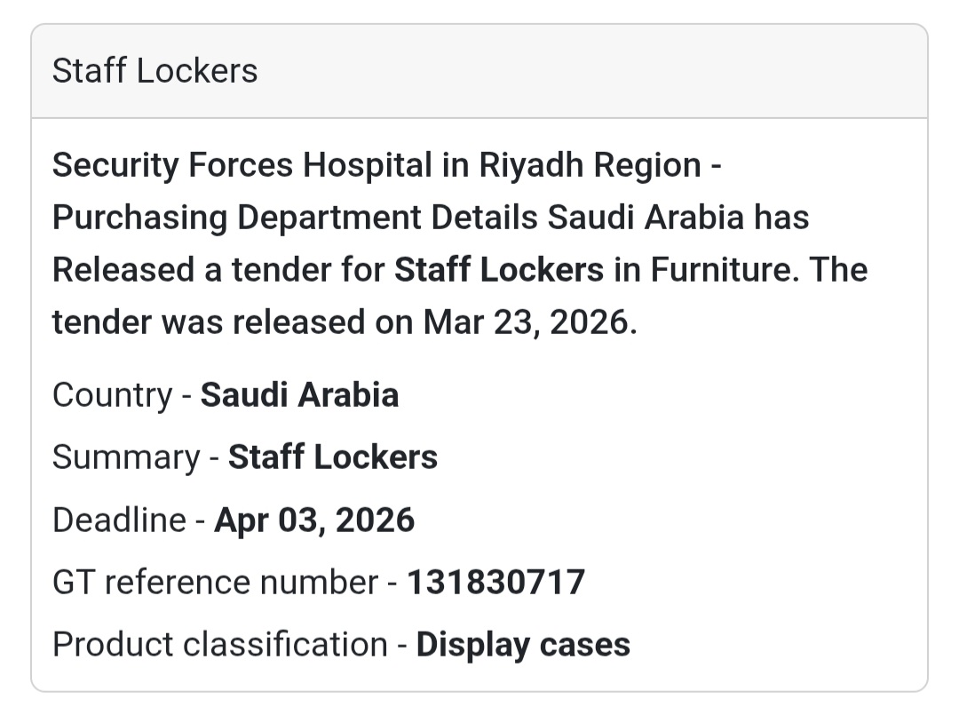 🗄️ Furniture Supply Tender