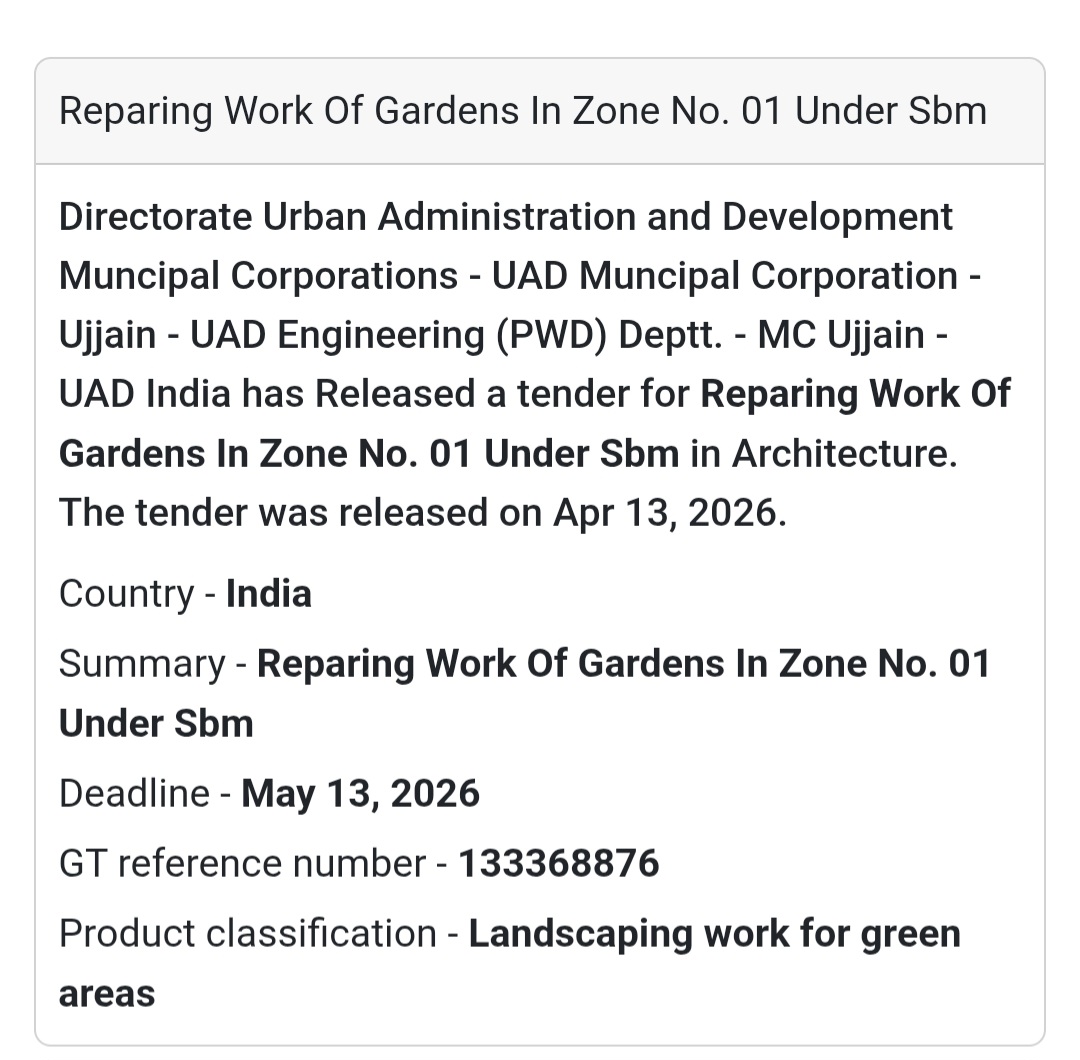🌳 Garden Repair Work (Ujjain)