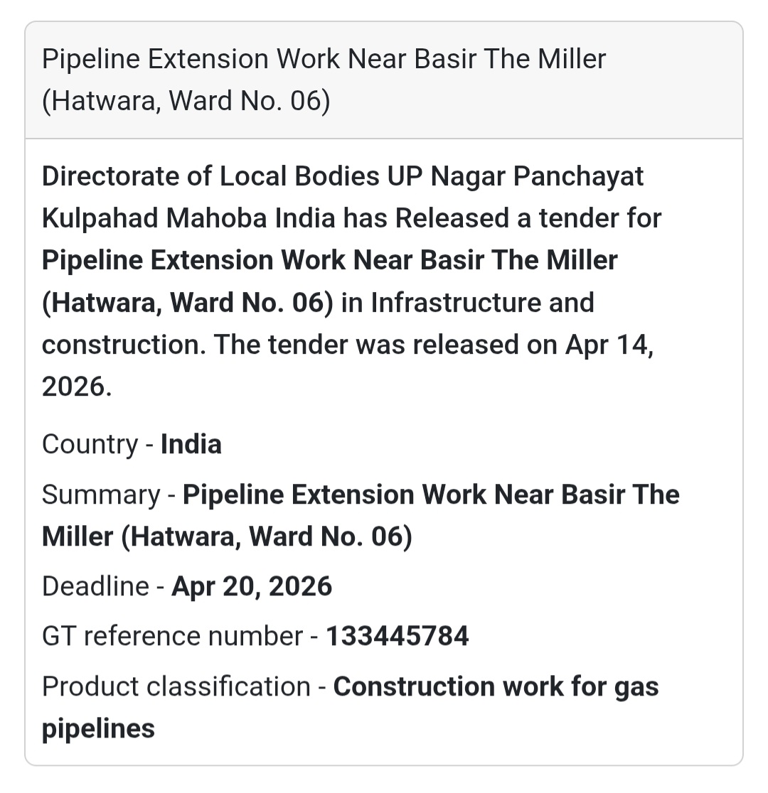 🔥 Gas Pipeline Work – Mahoba (Ward 06 Hatwara)
