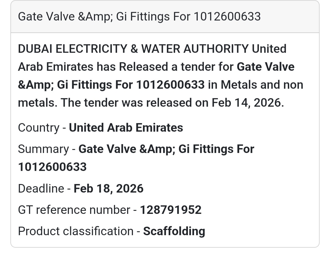 🔧 Gate Valve & GI Fittings – UAE
