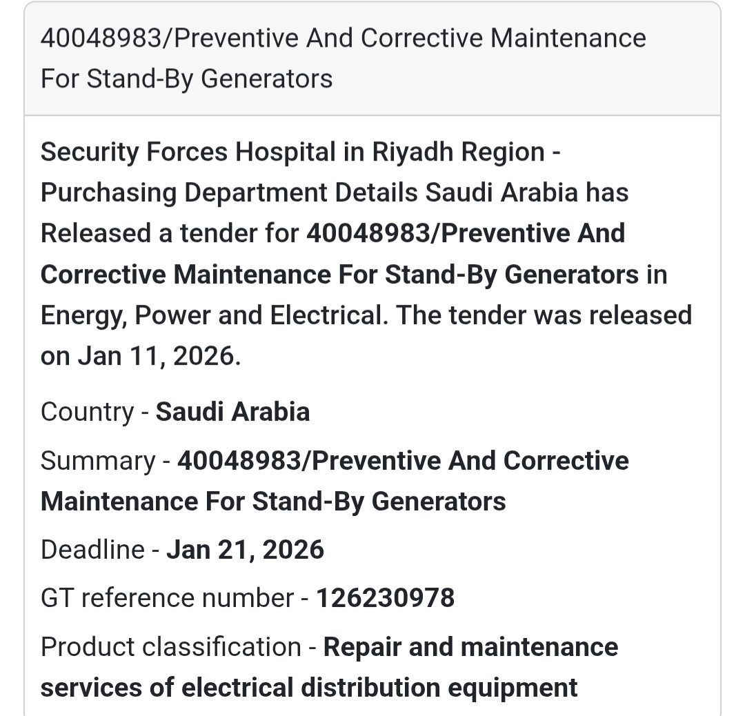 ⚡ GENERATOR MAINTENANCE SERVICES