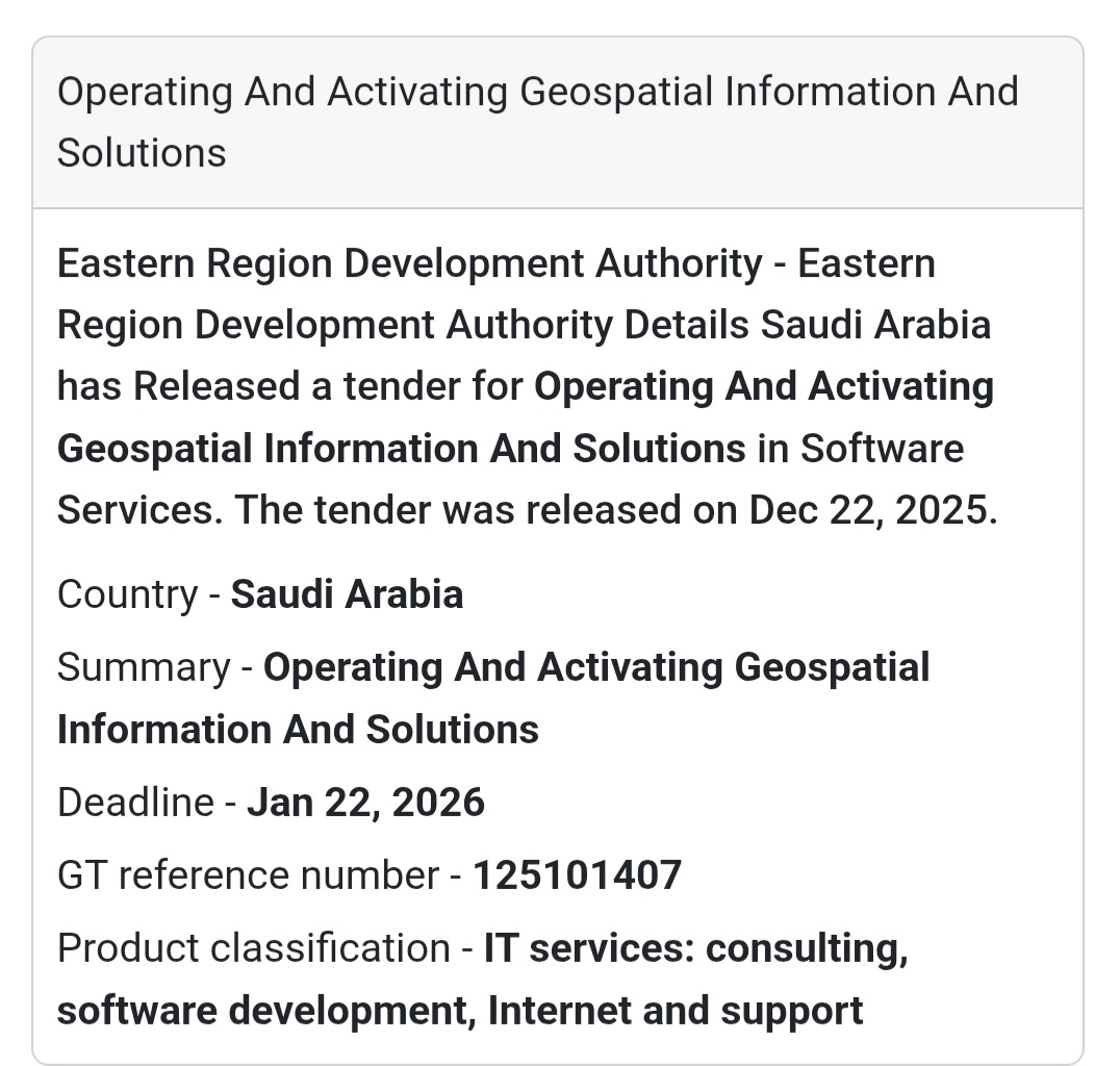 🗺️ Geospatial IT Services – Saudi Arabia 🇸🇦
