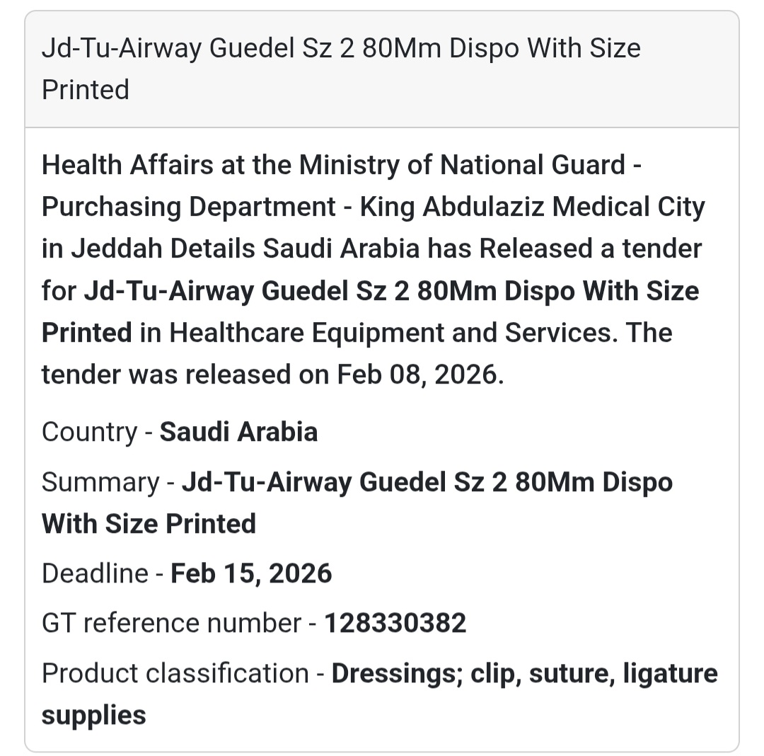 🫁 Guedel Airway Disposable (Size 2 – 80mm)