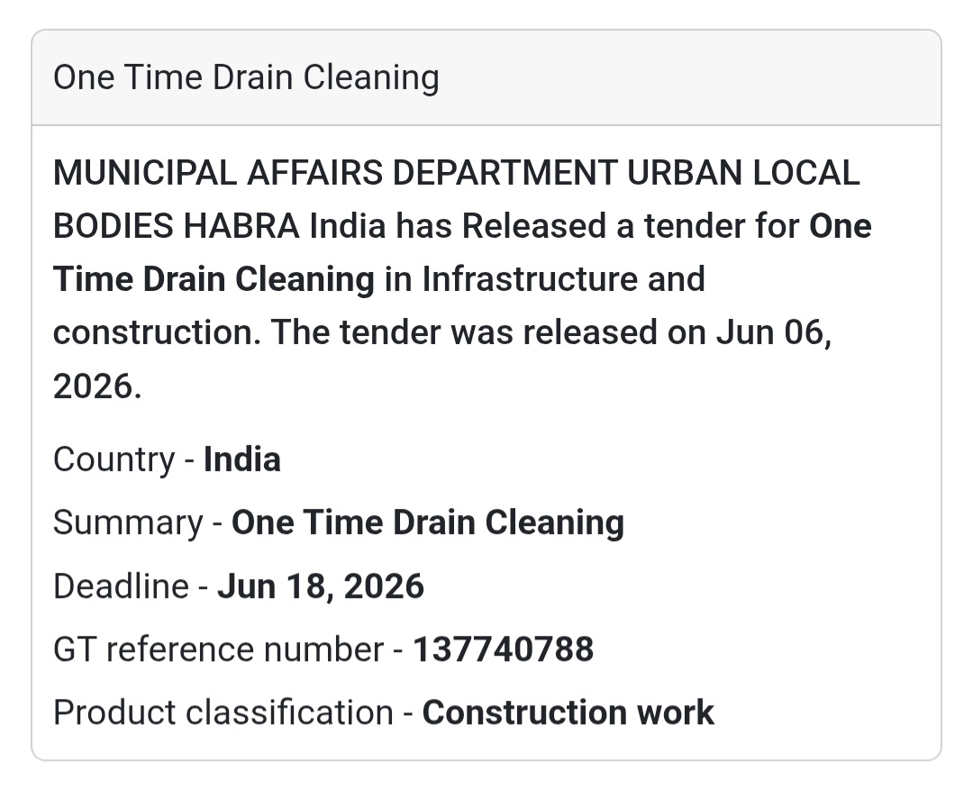 🧹 Habra, West Bengal | One-Time Drain Cleaning Work