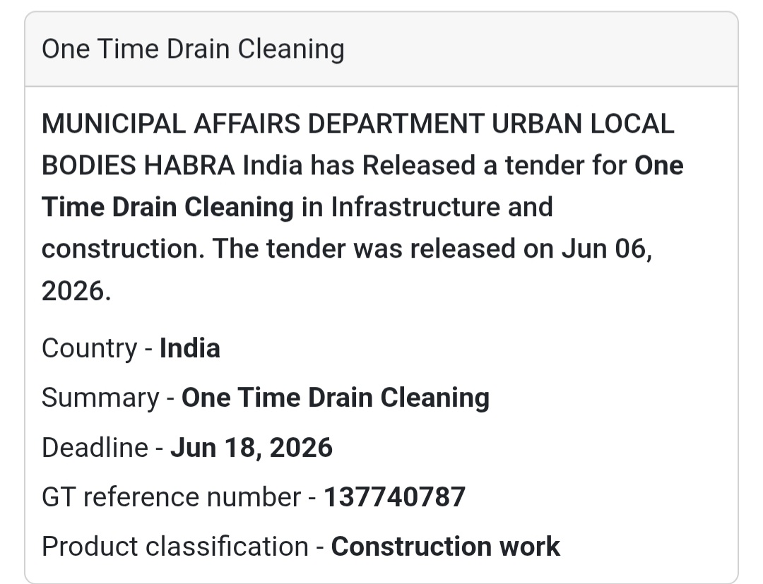 🧹 Habra, West Bengal | One-Time Drain Cleaning Work
