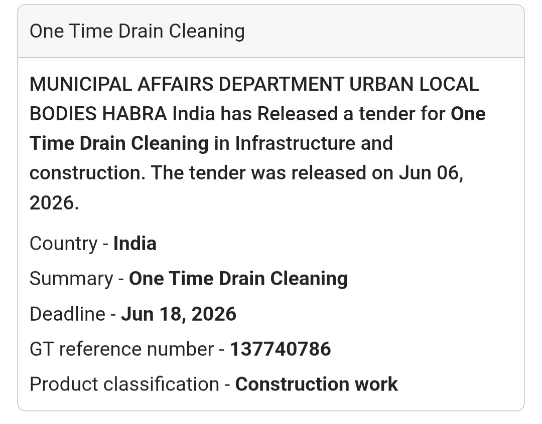 🧹 Habra, West Bengal | One-Time Drain Cleaning Work