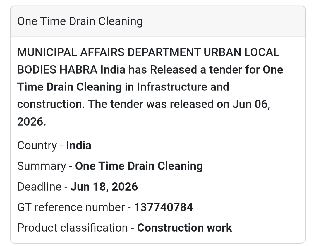 🧹 Habra, West Bengal | One-Time Drain Cleaning Work
