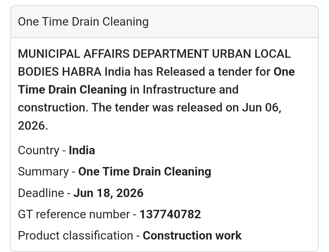 🧹 Habra, West Bengal | One-Time Drain Cleaning Work