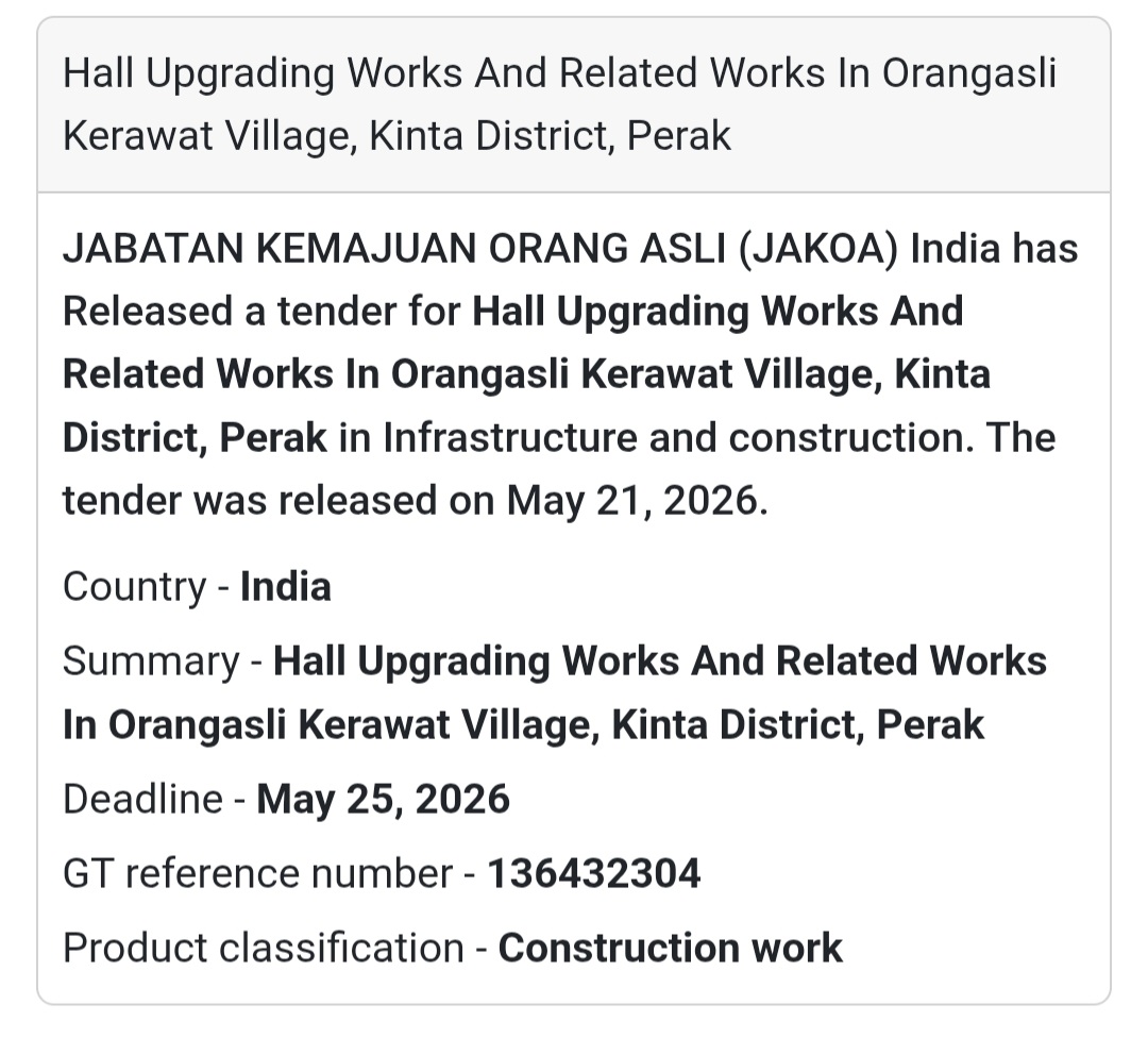 🏛️ Hall Upgrading Works Tender |