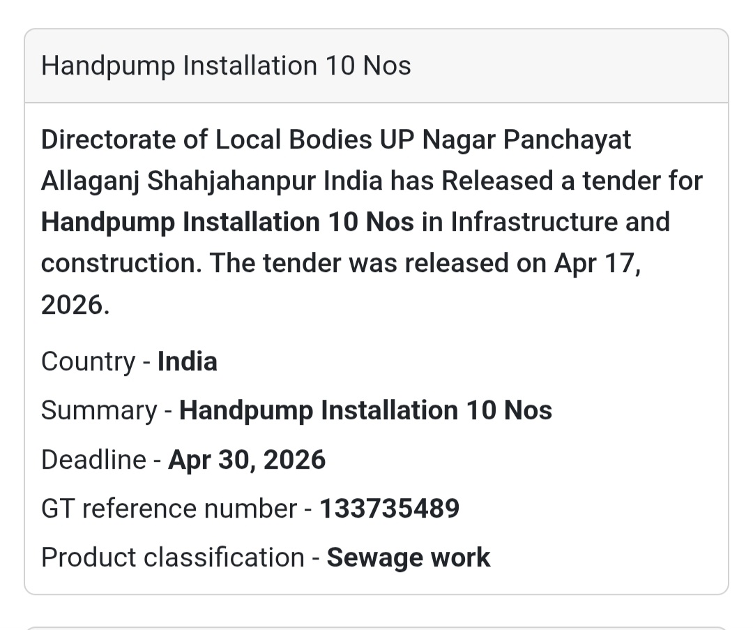 🚰 Handpump Installation – Shahjahanpur
