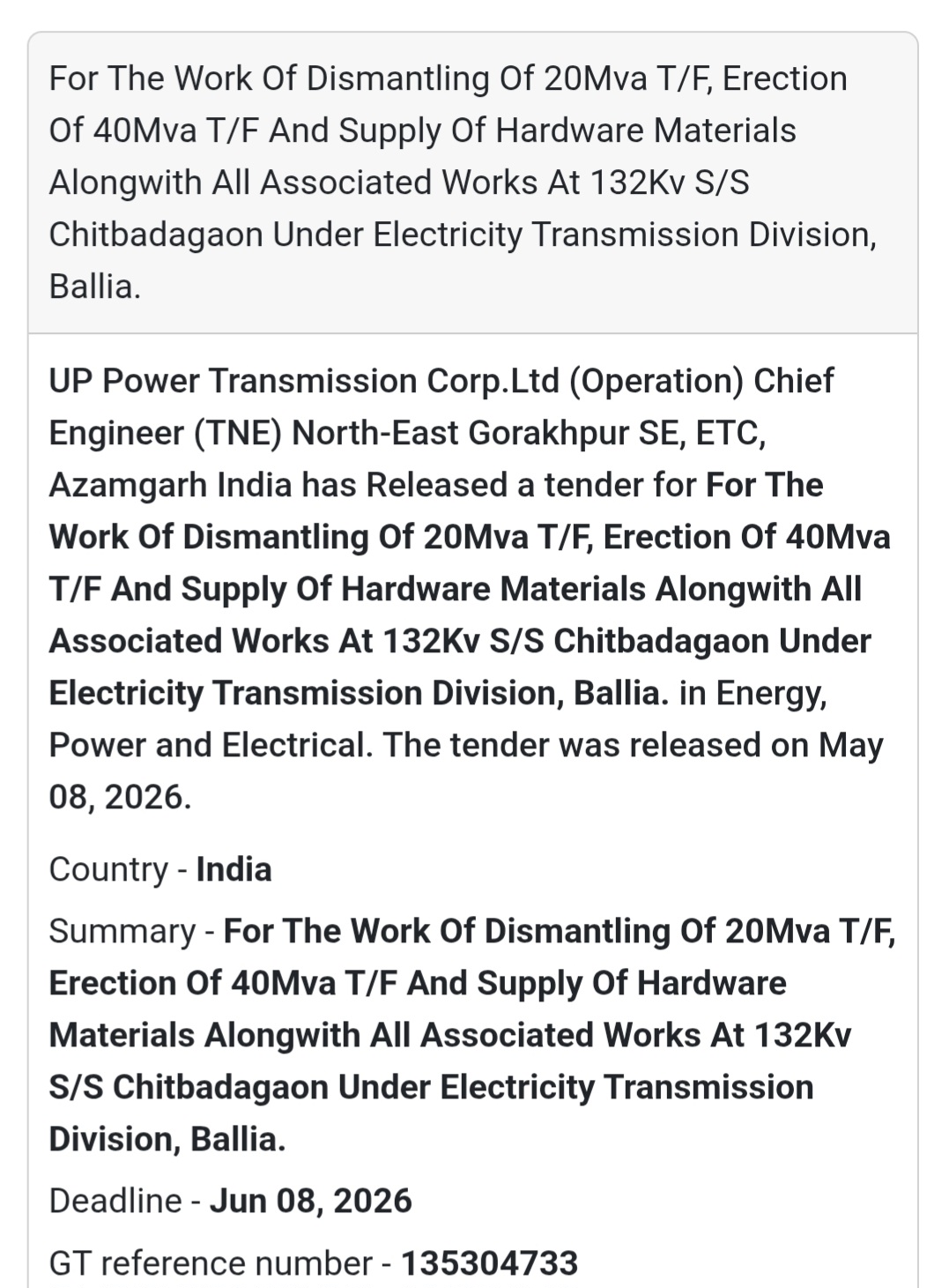⚡ Heading: Dismantling And Erection Of Transformer Work At 132KV S/S Chitbadagaon