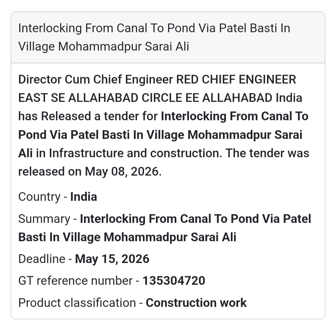 🌉 Heading: Interlocking From Canal To Pond Via Patel Basti In Village