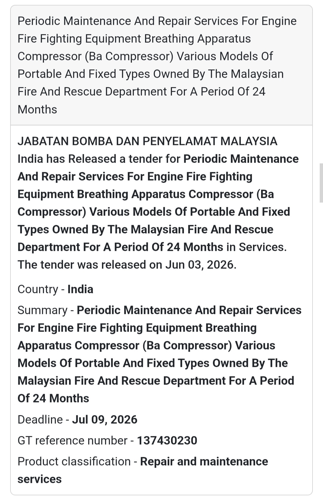 🔧 Heading: Maintenance of Firefighting Breathing Apparatus Compressors