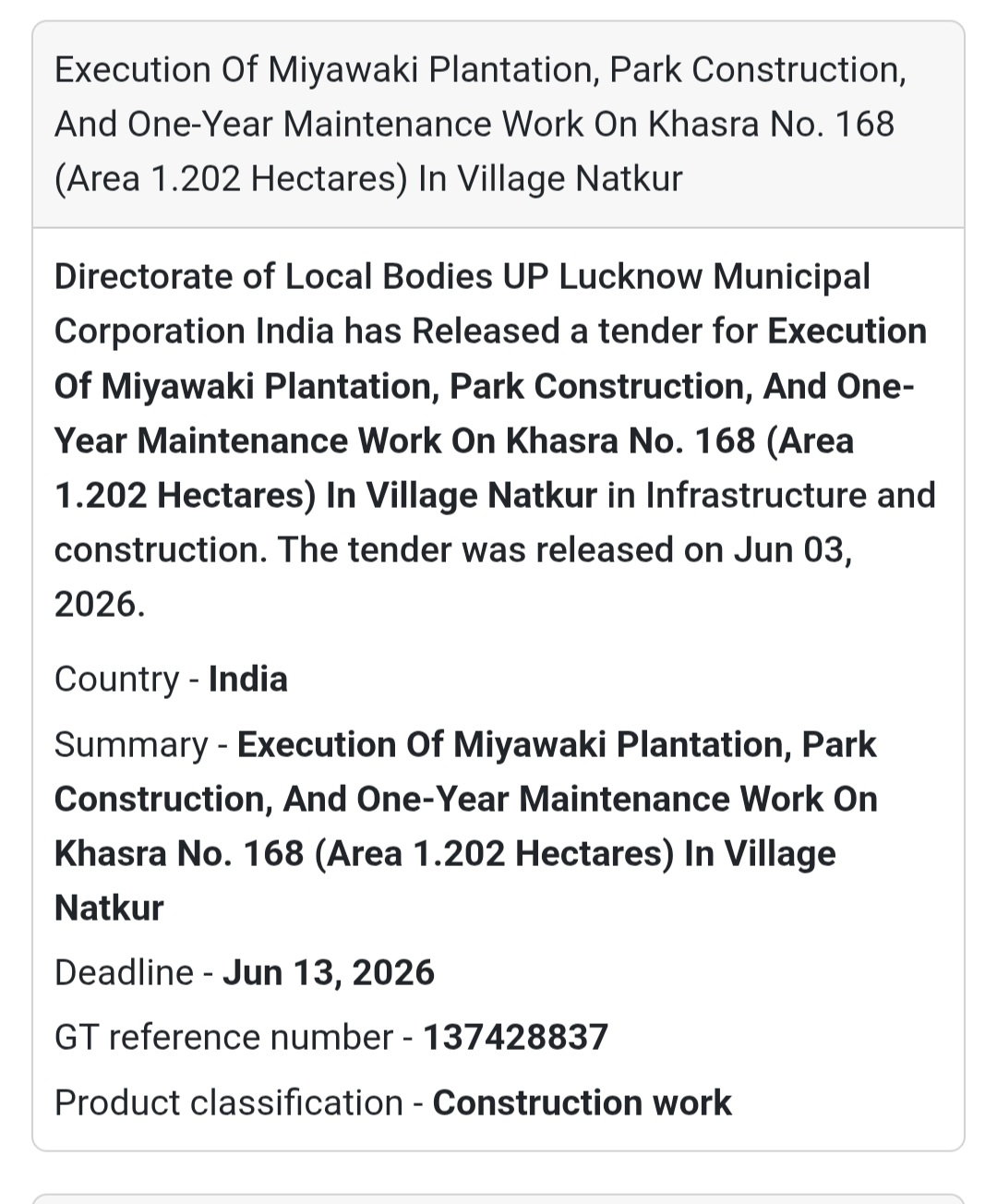 🌳 Heading: Miyawaki Plantation & Park Development Work at Natkur