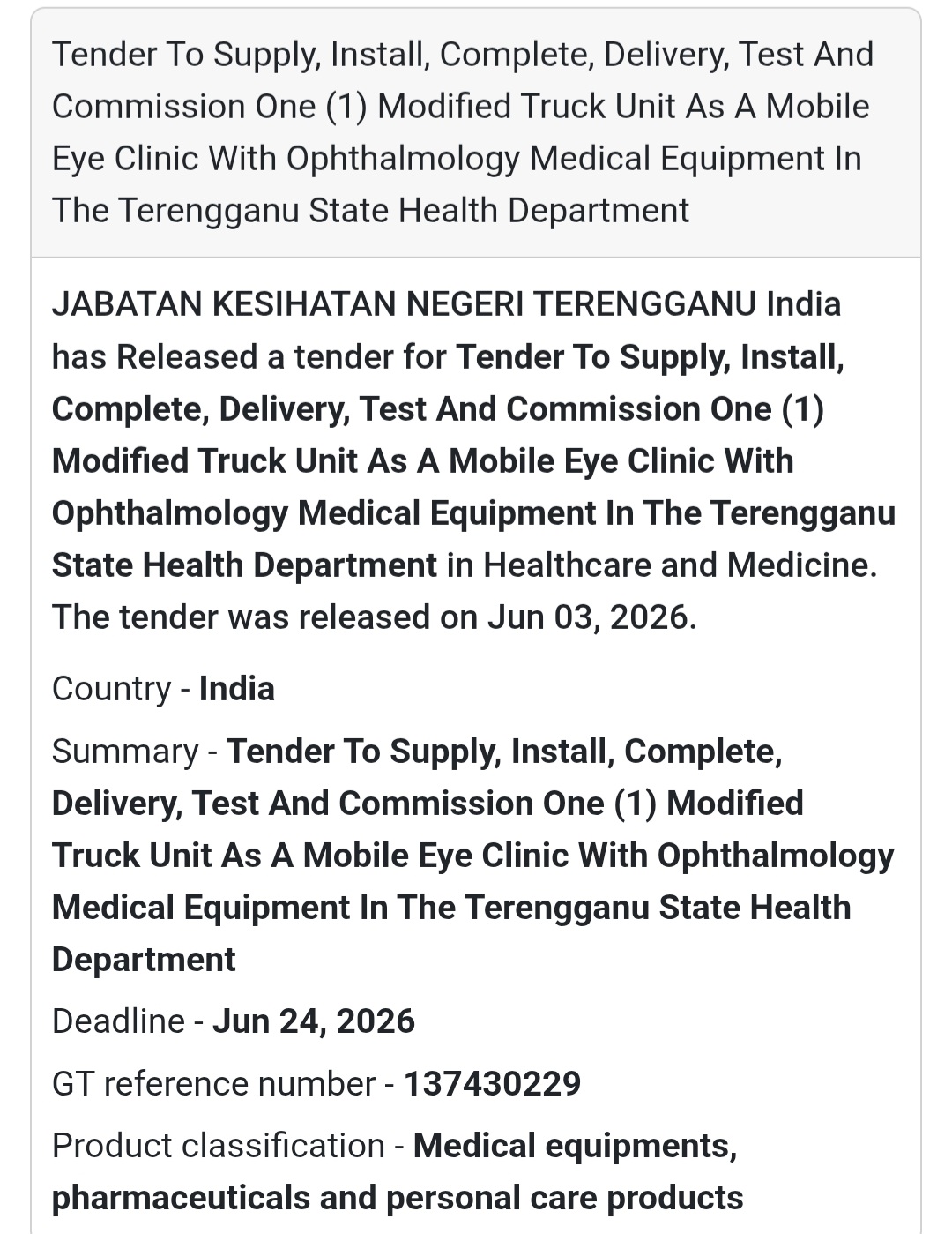 🚑 Heading: Mobile Eye Clinic Truck with Ophthalmology Equipment