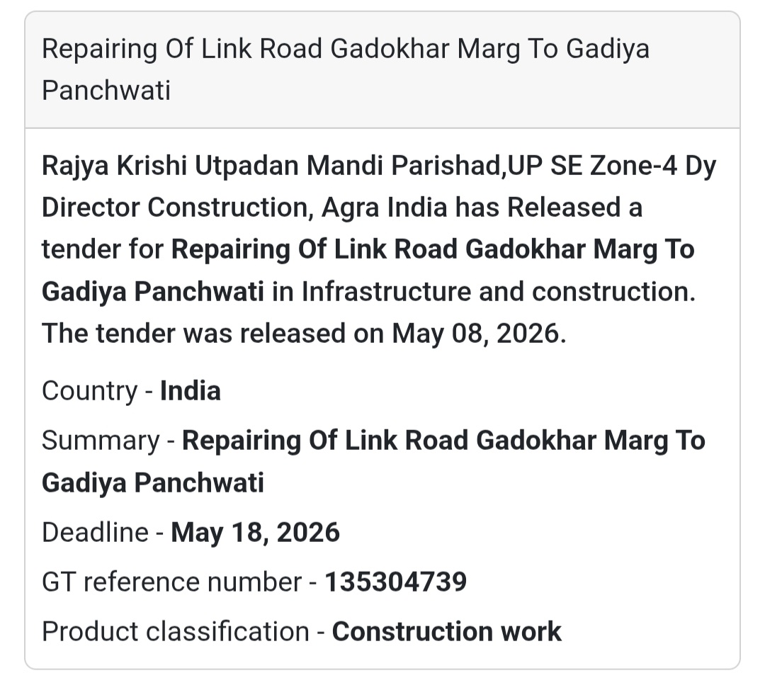 🛣️ Heading: Repairing Of Link Road Gadokhar Marg To Gadiya Panchwati