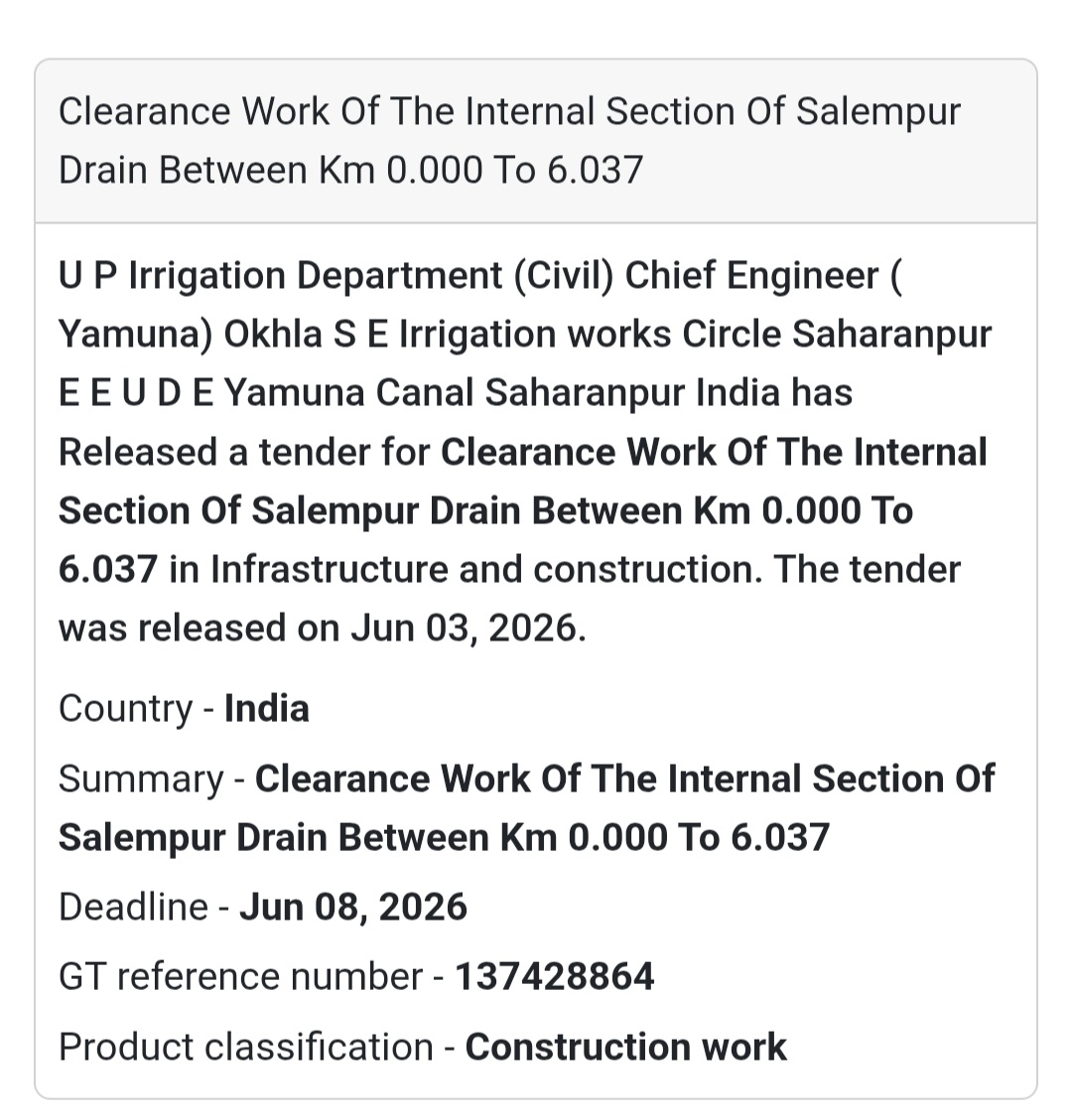🌊 Heading: Salempur Drain Clearance & Cleaning Work