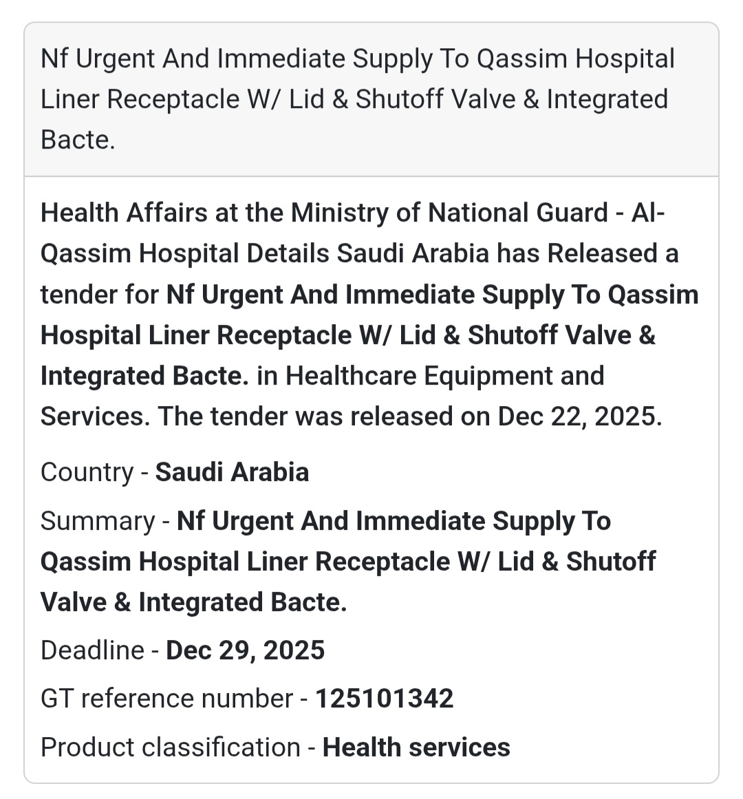🏥 Healthcare Equipment – Saudi Arabia 🇸🇦