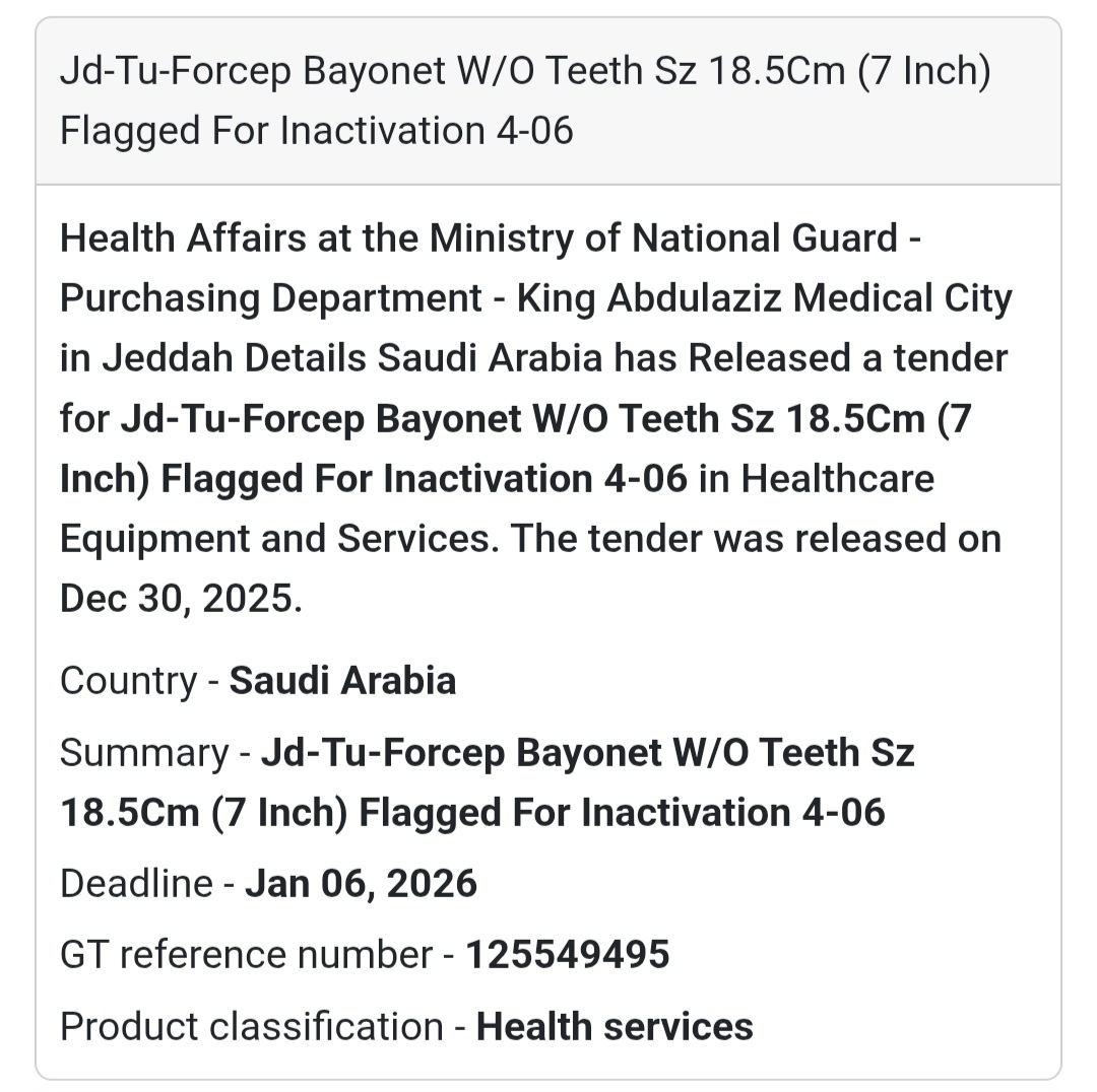 🩺 Healthcare Equipment Tender