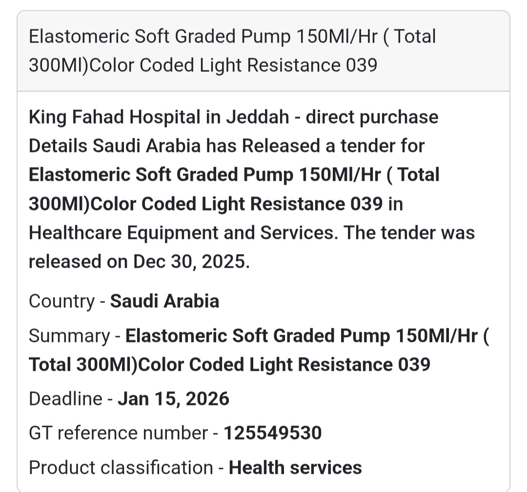 🩺 Healthcare Equipment Tender🩺