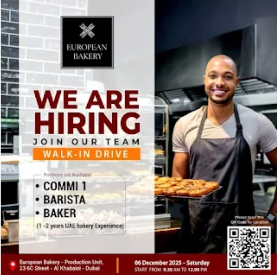 🥖 Hiring Alert! Join European Bakery’s Team in Dubai 🍞