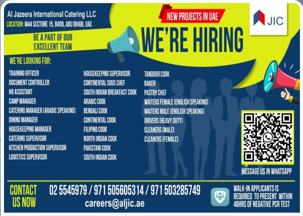 🍽️ HIRING NOW | Al Jazeera International Catering LLC – Abu Dhabi, UAE 🇦🇪