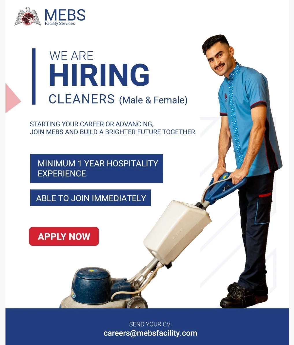 🧹✨ HIRING NOW – CLEANERS & HOUSEKEEPING STAFF | DUBAI ✨🧹