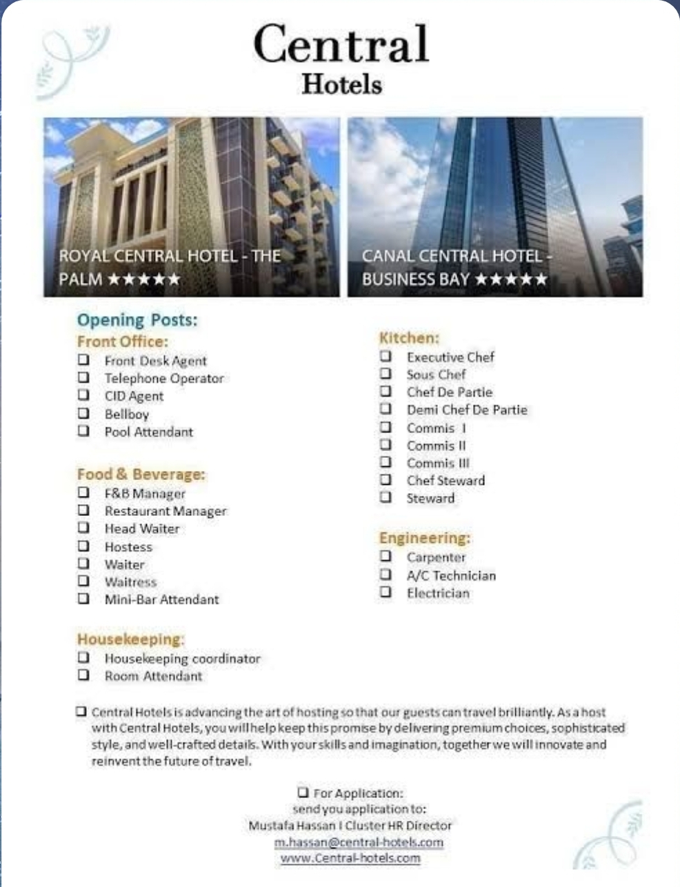 ✨ HIRING NOW | HOTEL JOBS IN DUBAI 🇦🇪 ✨