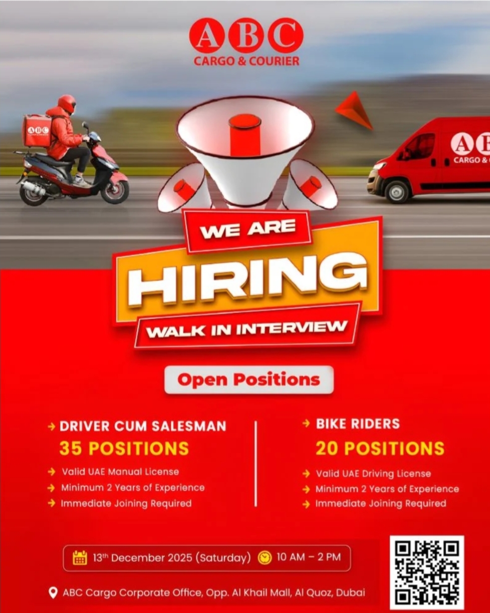 🚨 HIRING NOW in Dubai!