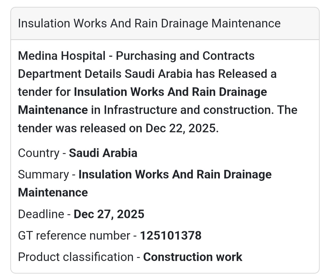 🏥 Hospital Infrastructure Works – Saudi Arabia 🇸🇦