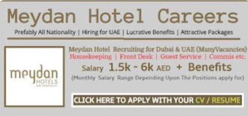 🏨 HOTEL JOBS – DUBAI 🇦🇪