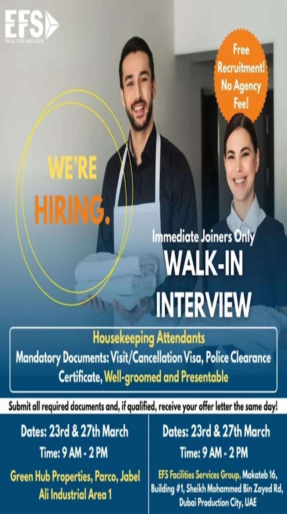 🧼 HOUSEKEEPING ATTENDANTS | DUBAI