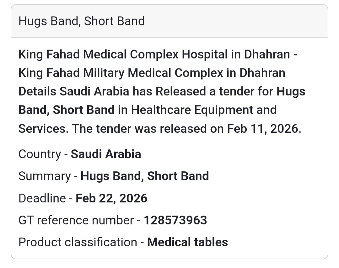 🏥 HUGS Band (Short Band) – King Fahad Medical Complex, Dhahran