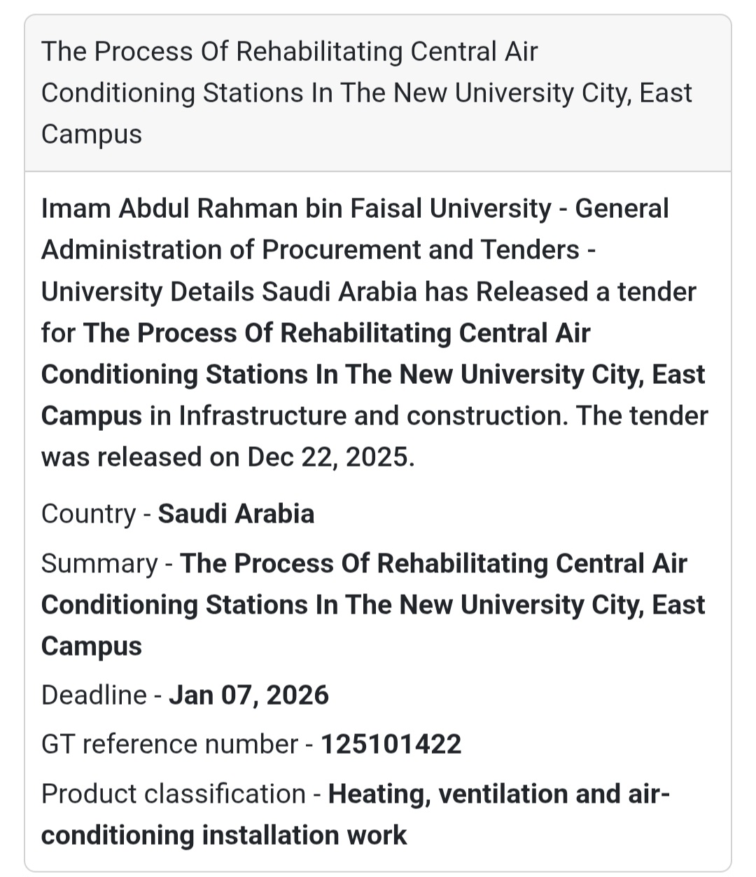 🌬️ HVAC Rehabilitation Project – Saudi Arabia 🇸🇦