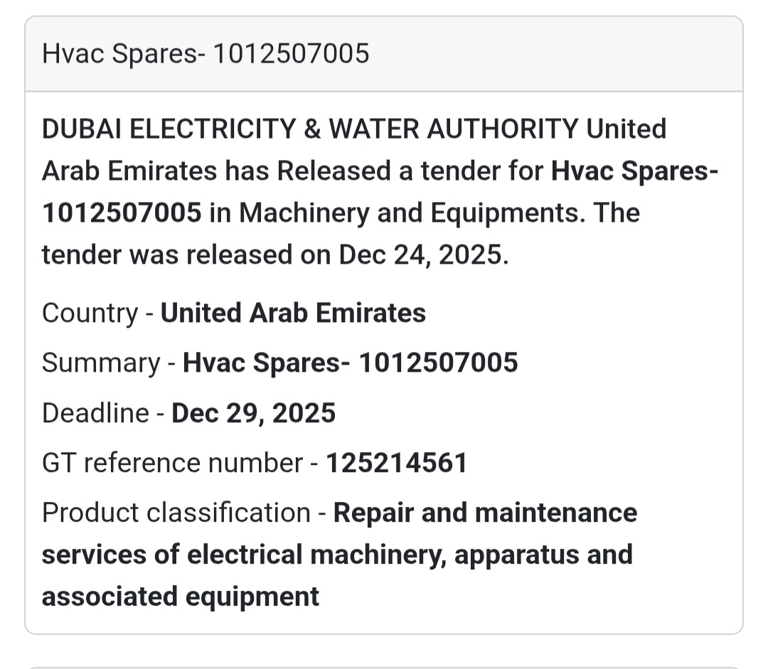 ❄️ HVAC Spares Supply | UAE 🇦🇪
