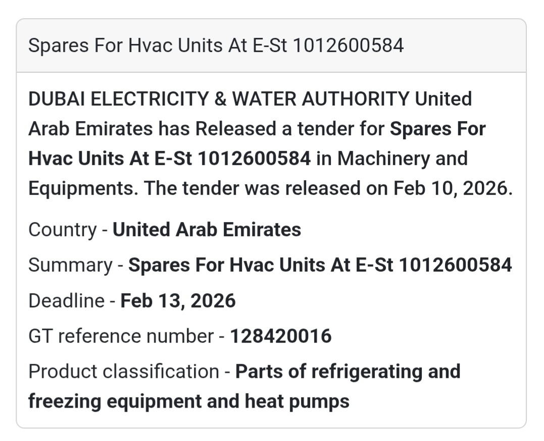 ❄️ HVAC Spares Supply – UAE