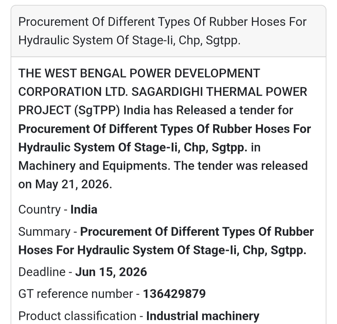 ⚙️ Hydraulic Rubber Hose Procurement
