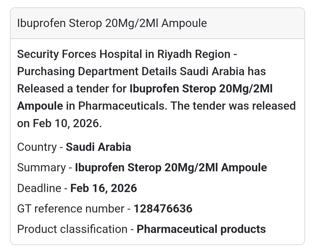 💉 Ibuprofen Sterop 20Mg/2Ml Ampoule