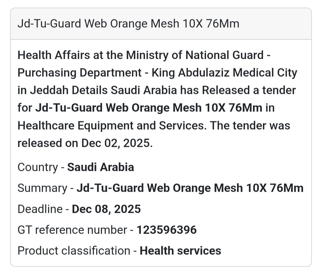 🔋 Immediate Supply Tender – Saudi Arabia 🇸🇦