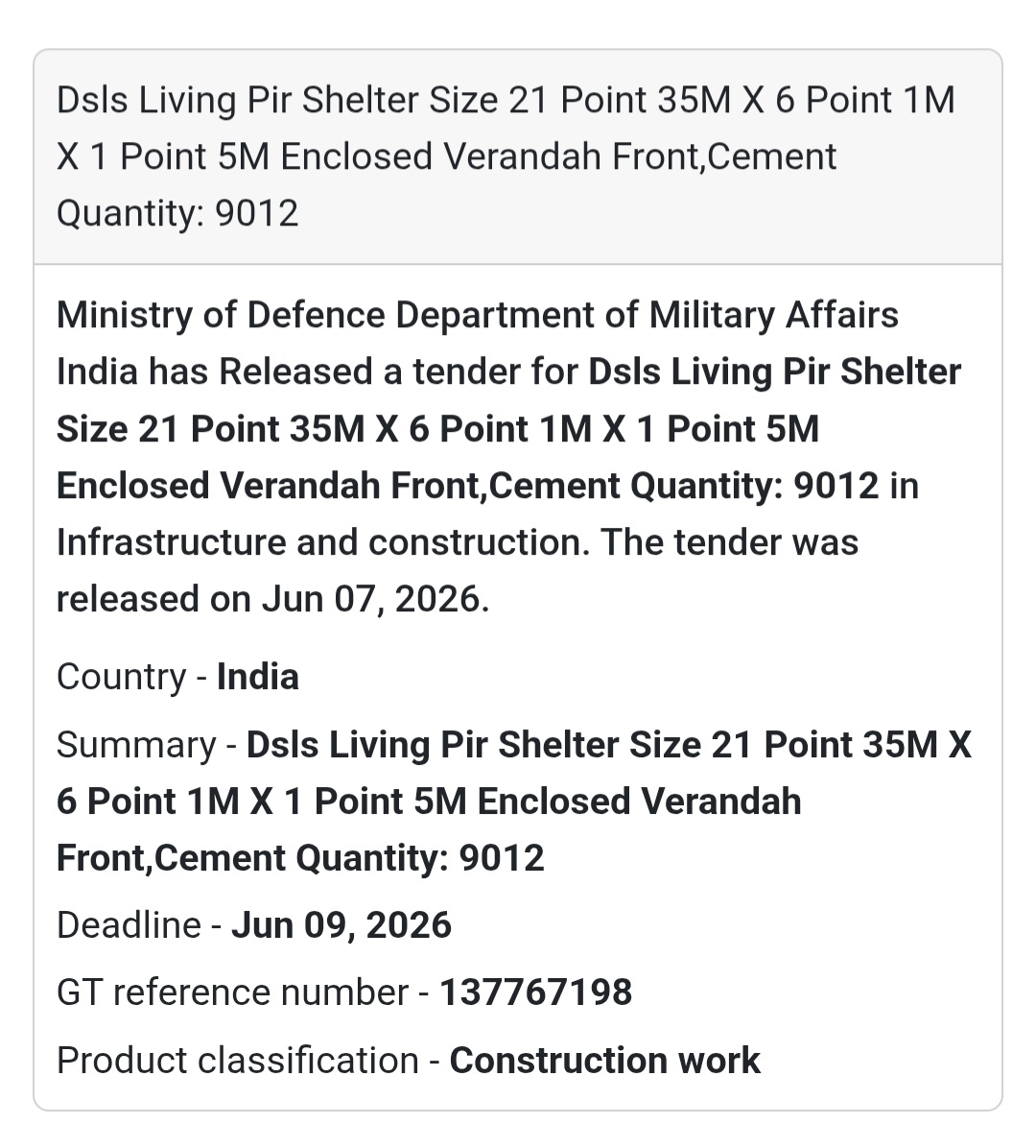📍 India | DSLS Living PIR Shelter Tender 🏘️