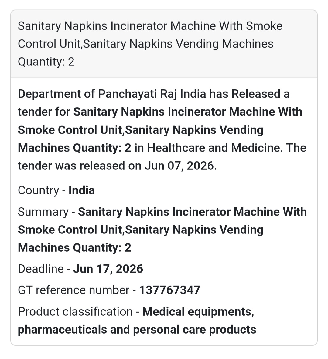 📍 India | Sanitary Napkin Incinerator & Vending Machines