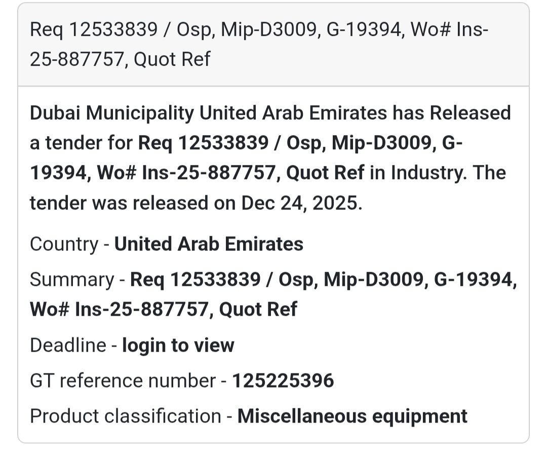 🏗️ Industrial Equipment Procurement | UAE 🇦🇪