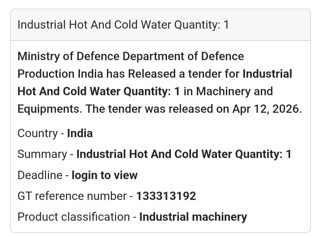⚙️ Industrial Hot & Cold Water System