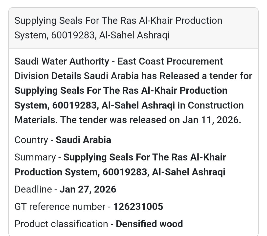 🔩 INDUSTRIAL SEALS SUPPLY – RAS AL-KHAIR